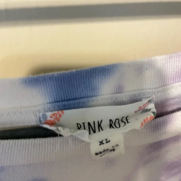 Purple and blue semi tie-dye slight crop top - Picture 4 of 4